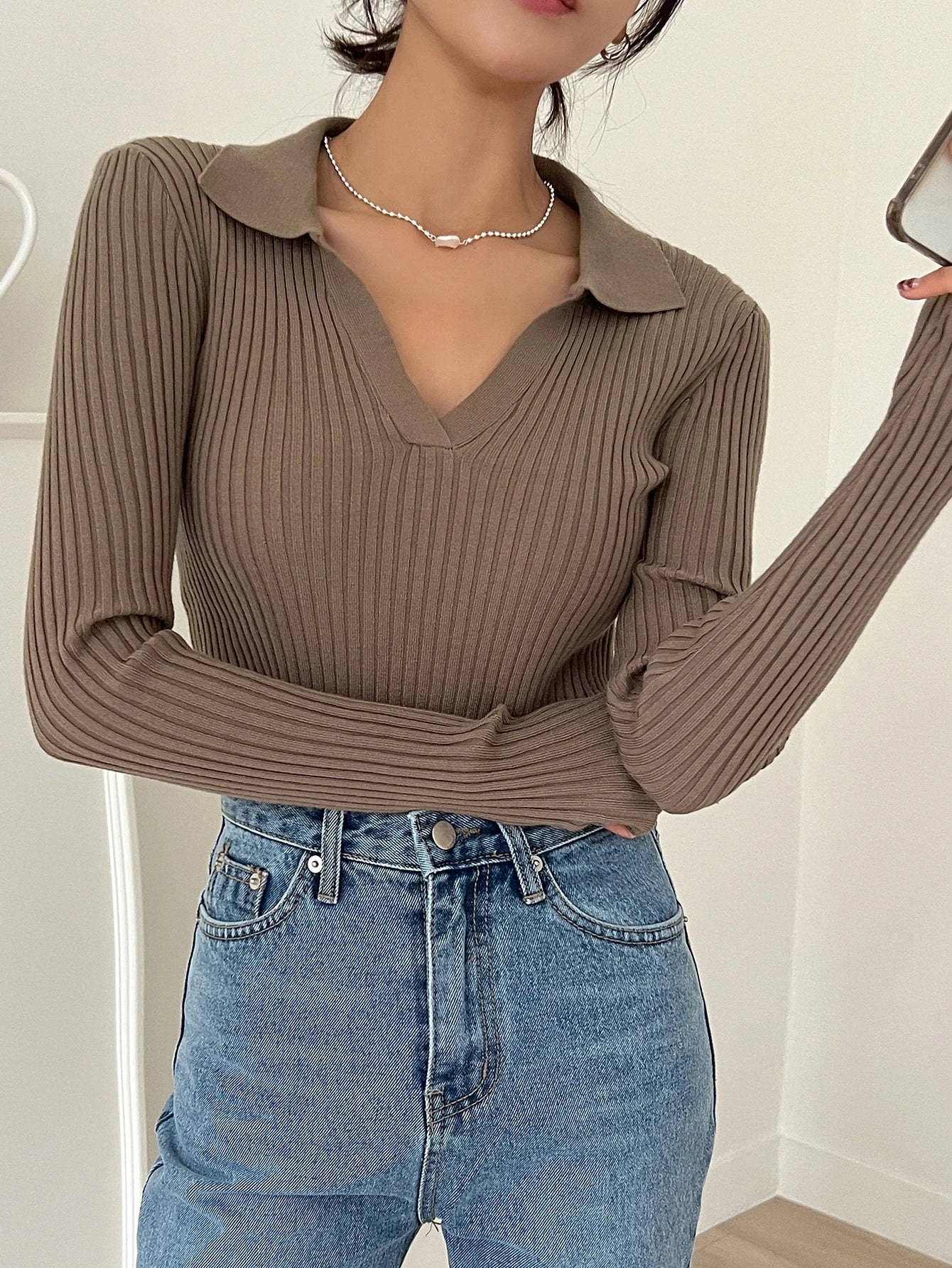 Women's Solid Color Turtleneck Long Sleeve Casual Business Pullover Sweater