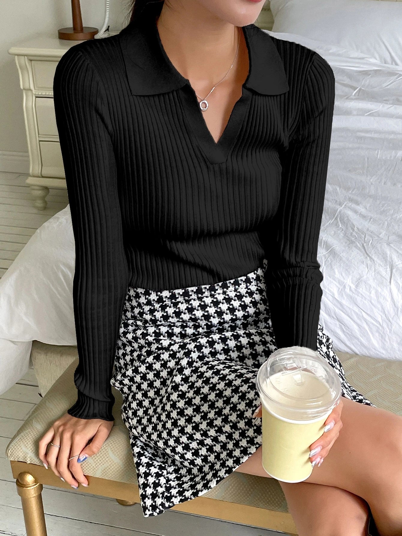 Women's Solid Color Turtleneck Long Sleeve Casual Business Pullover Sweater