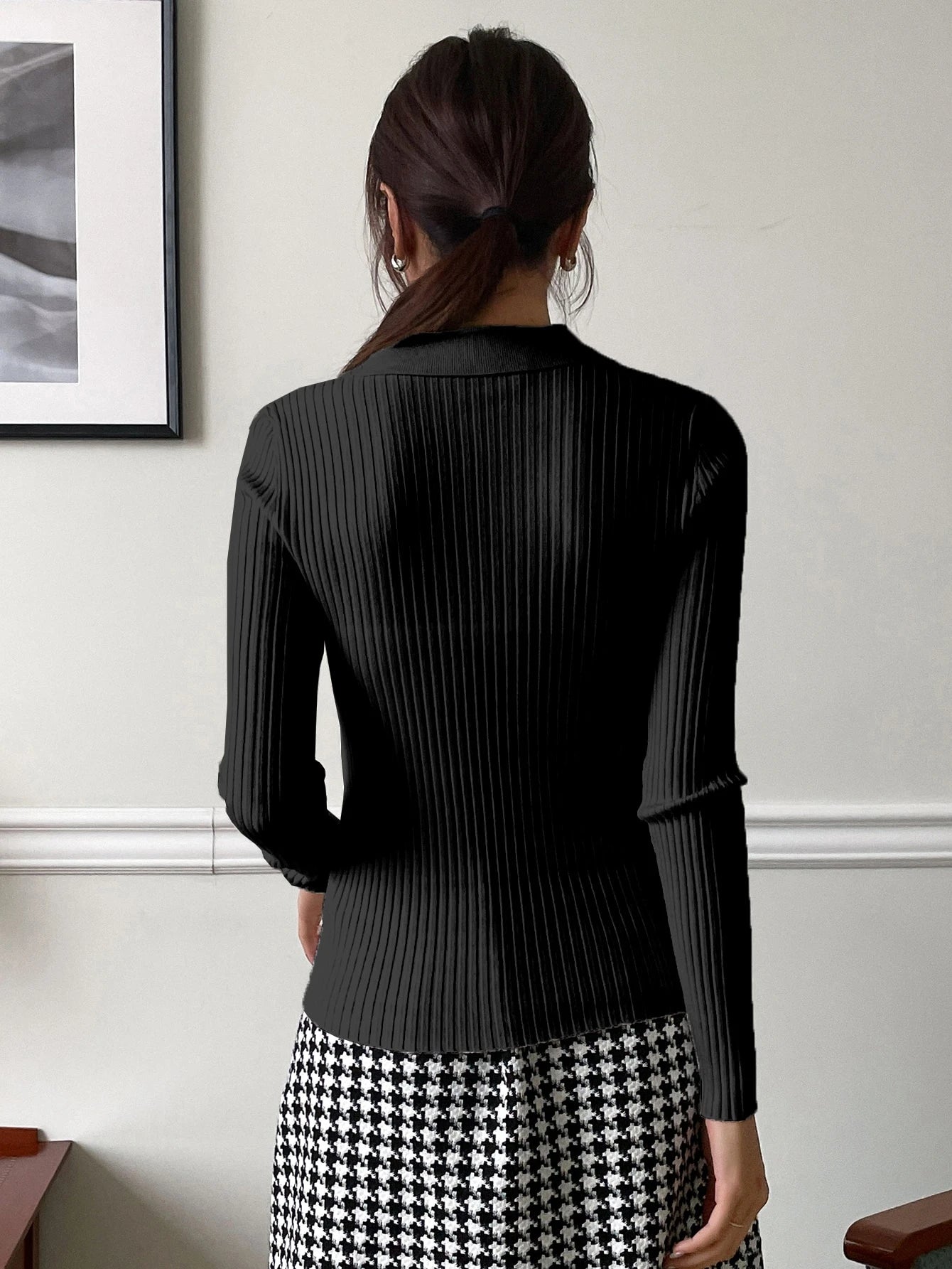 Women's Solid Color Turtleneck Long Sleeve Casual Business Pullover Sweater