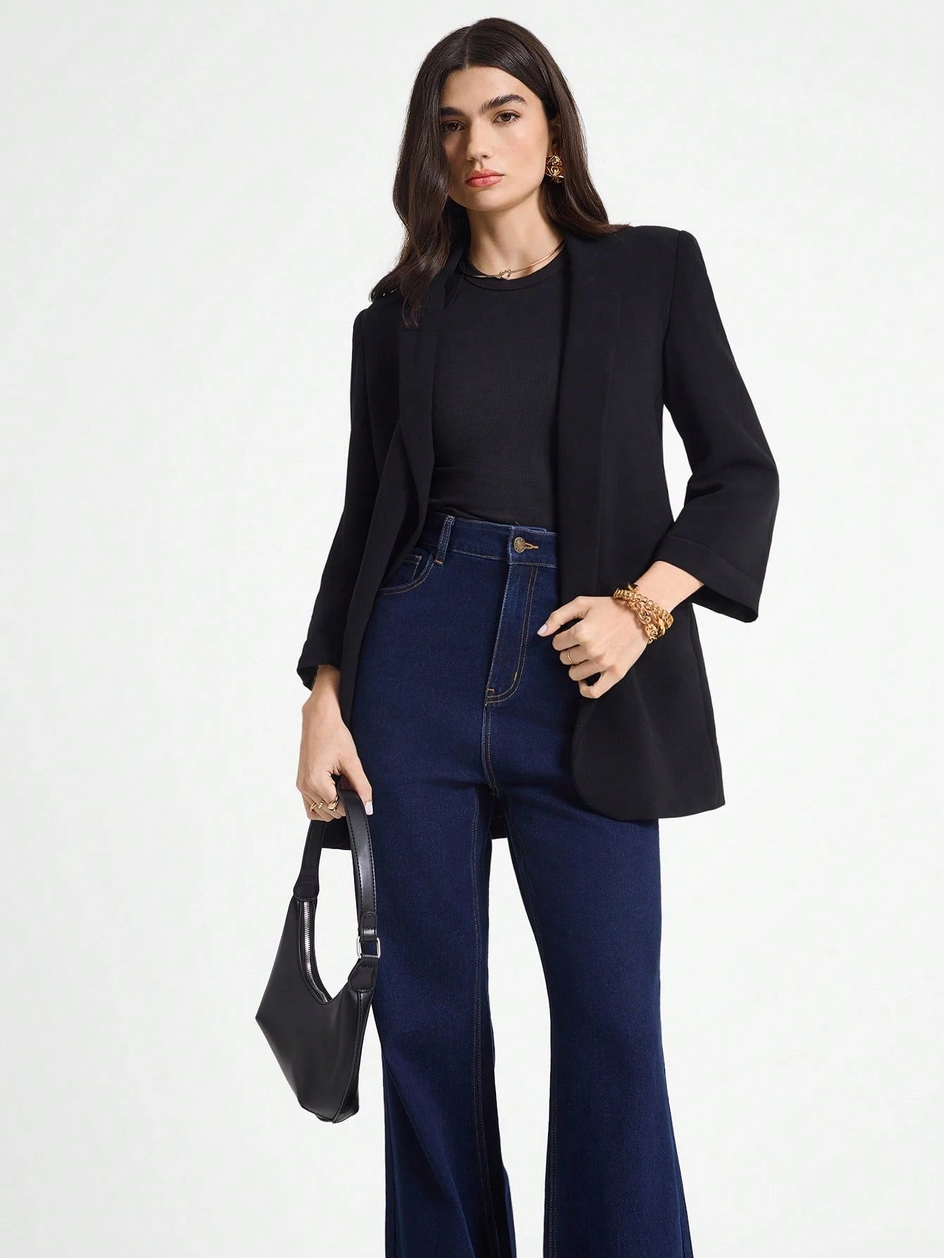 Daynim Women's Commuting Casual Original Cow Flared Jeans shein