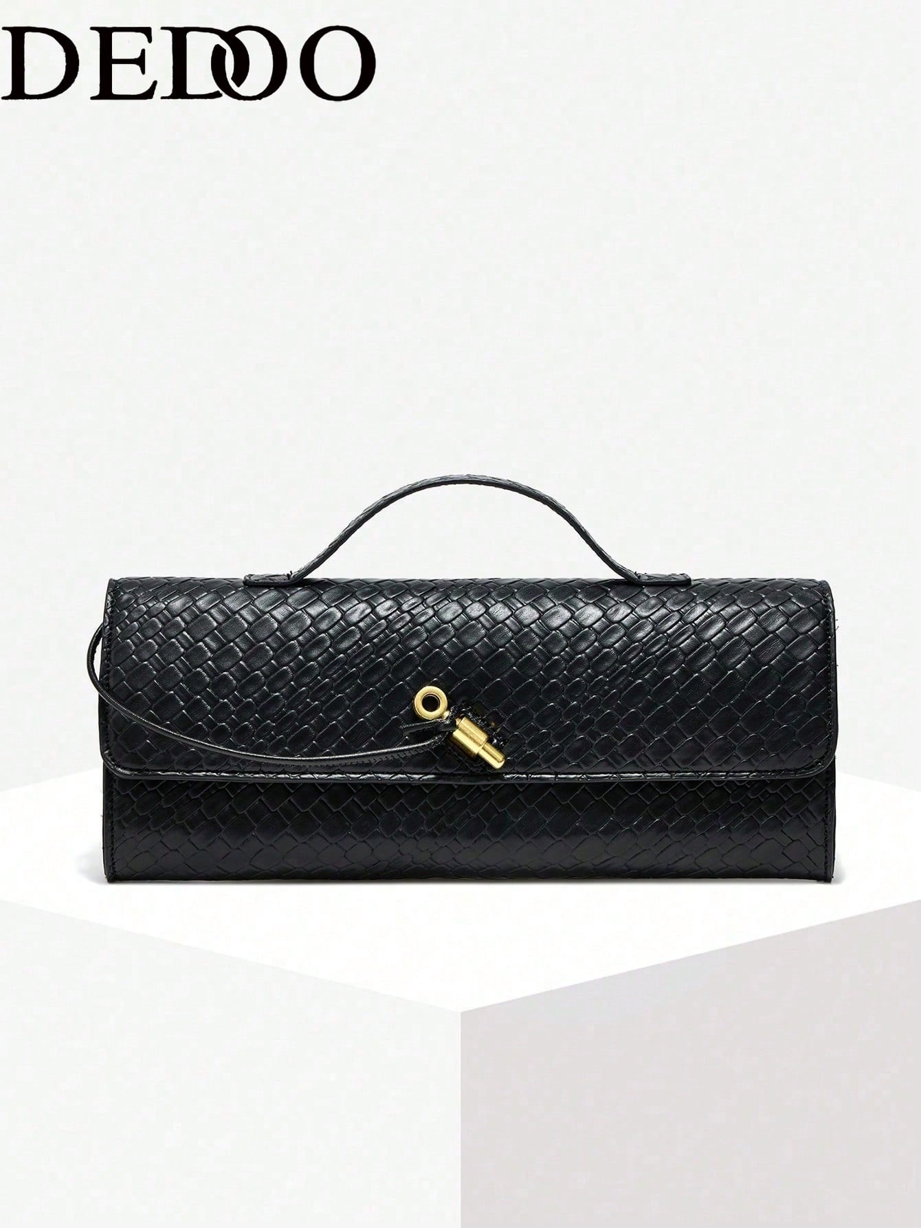 American Fashion Crocodile Embossed Handbag shein