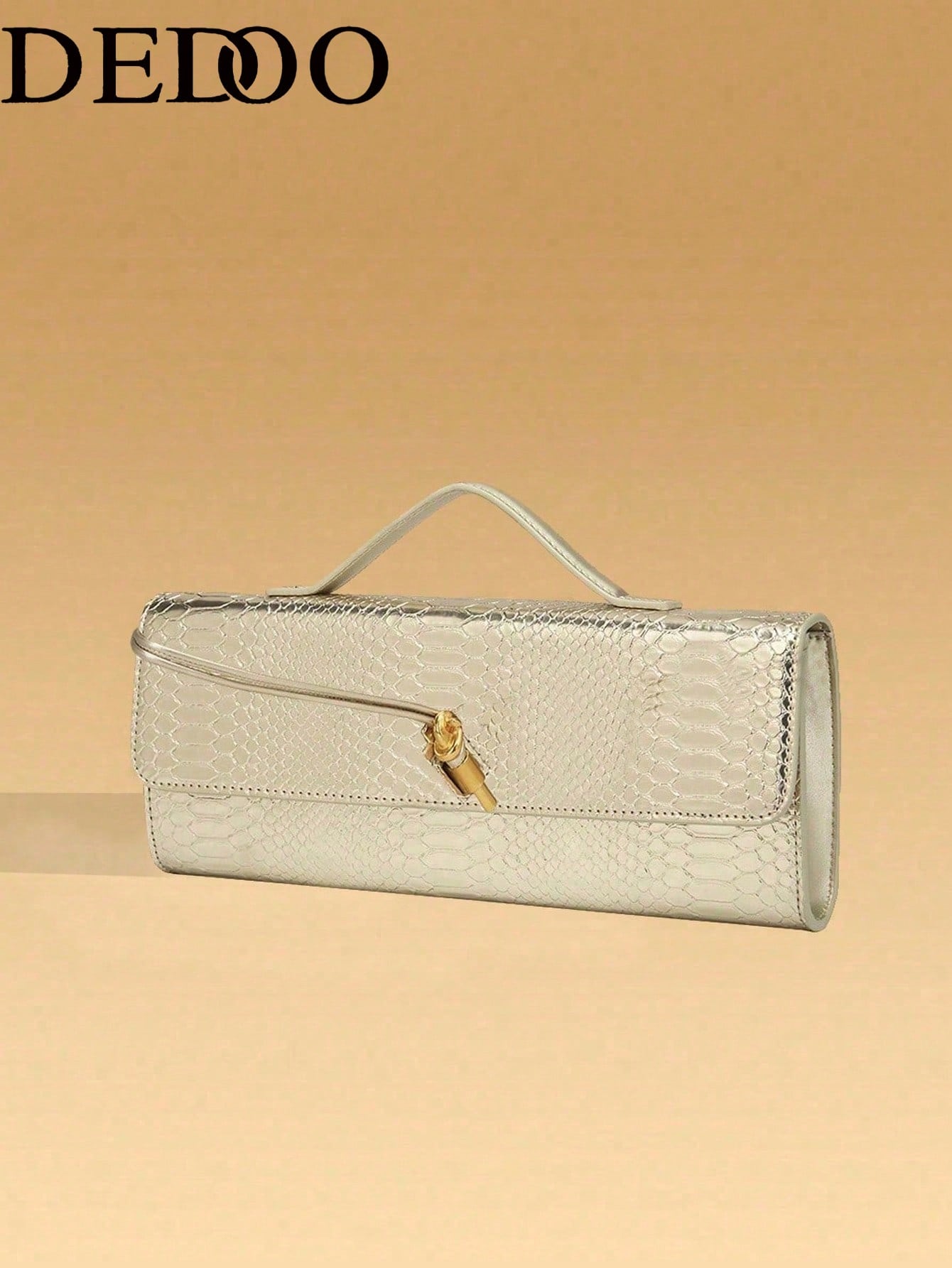 American Fashion Crocodile Embossed Handbag shein