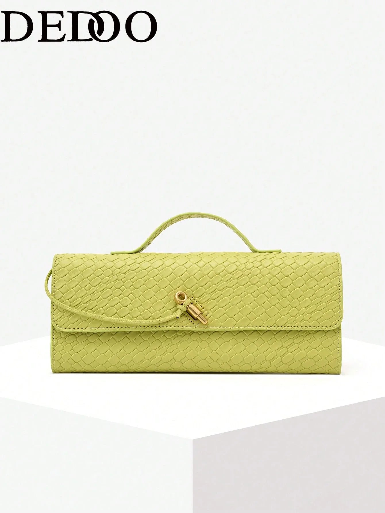American Fashion Crocodile Embossed Handbag shein