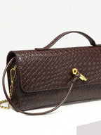 American Fashion Crocodile Embossed Handbag shein