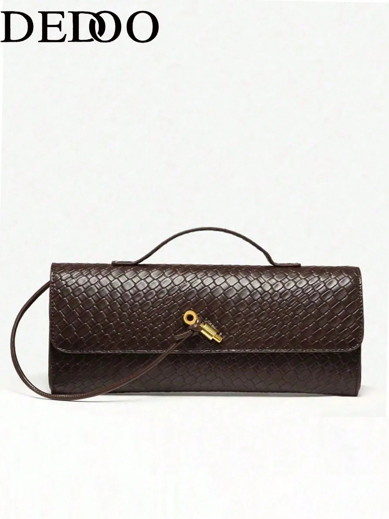 American Fashion Crocodile Embossed Handbag shein