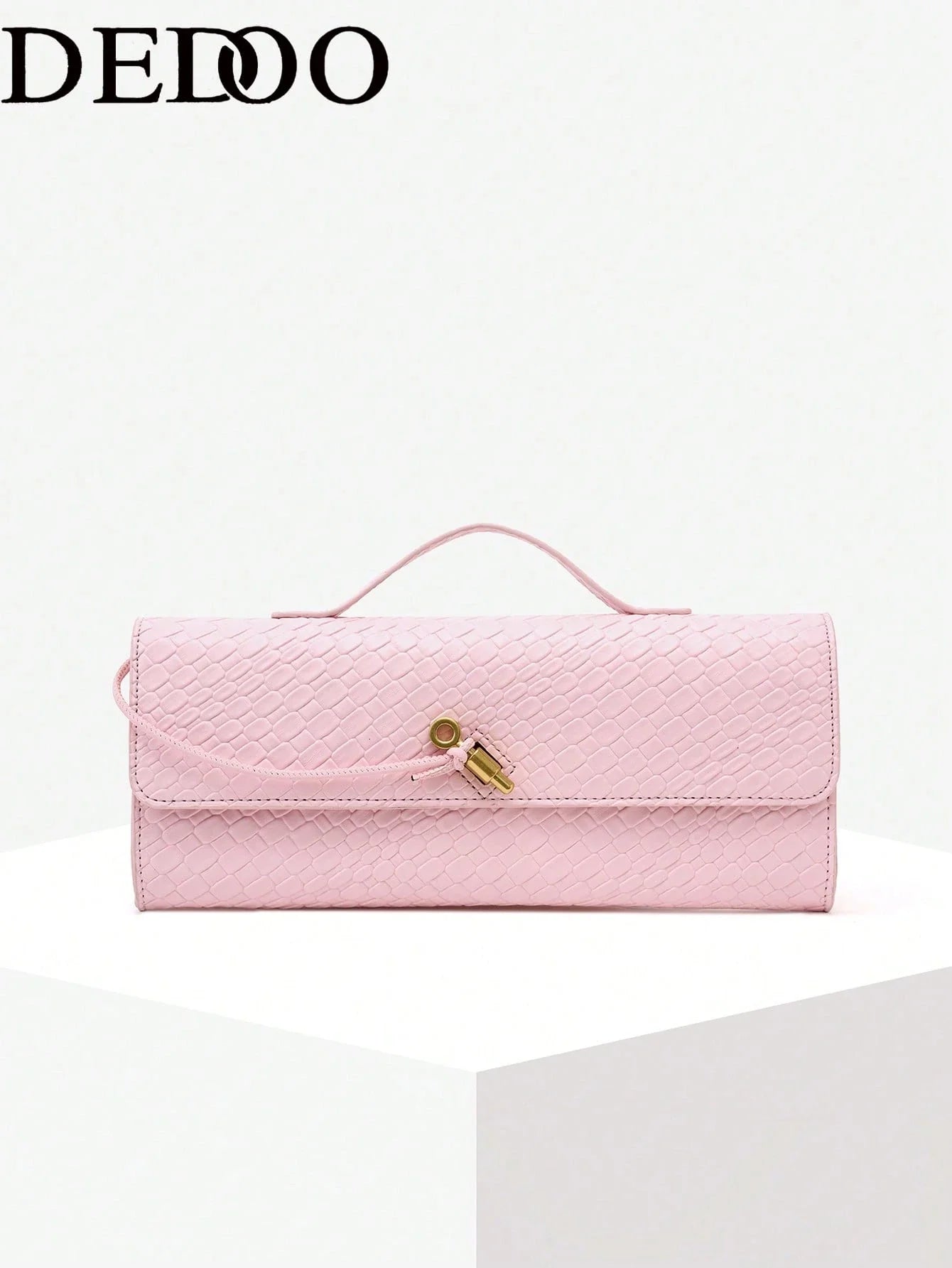 American Fashion Crocodile Embossed Handbag shein