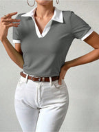 Contrast Trim Short Sleeve Tee shein