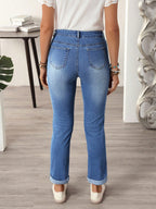 EMERY ROSE Women Floral Embroidered Patch Skinny Casual Versatile Jeans shein