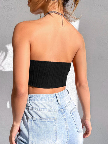 EZwear Asymmetrical Hem Tube Top shein