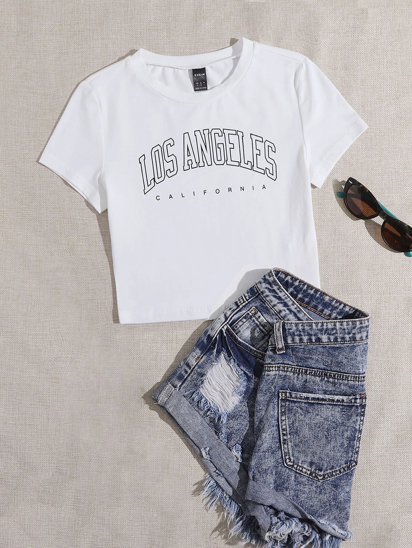 EZwear Letter Graphic Tee shein