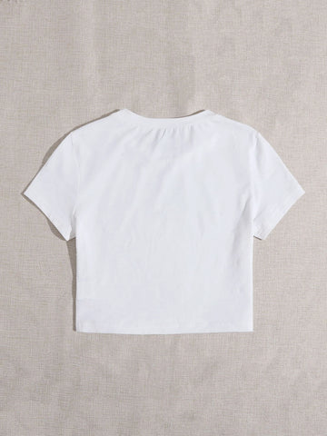 EZwear Letter Graphic Tee shein