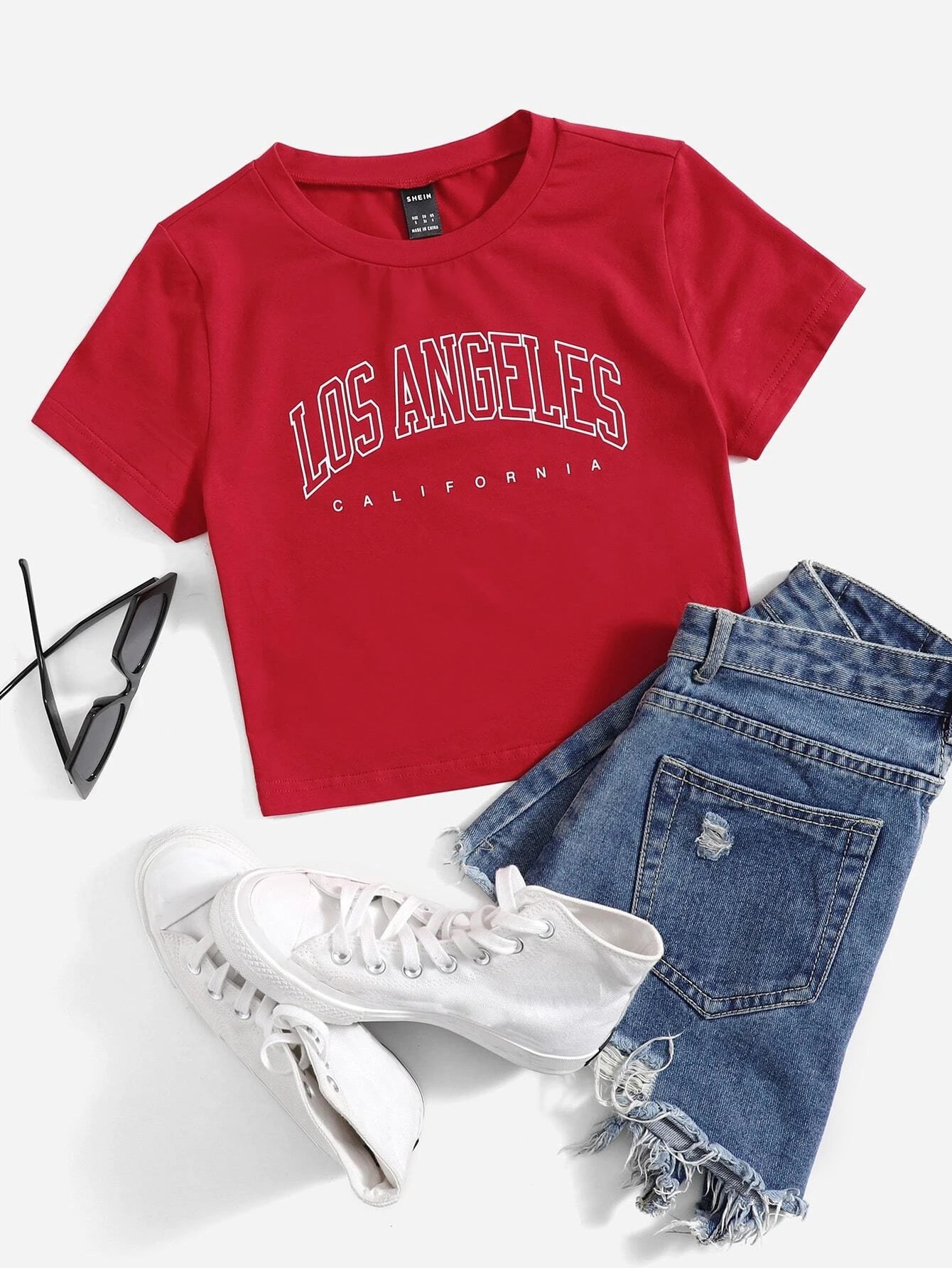 EZwear Letter Graphic Tee shein