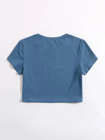 EZwear Letter Graphic Tee shein