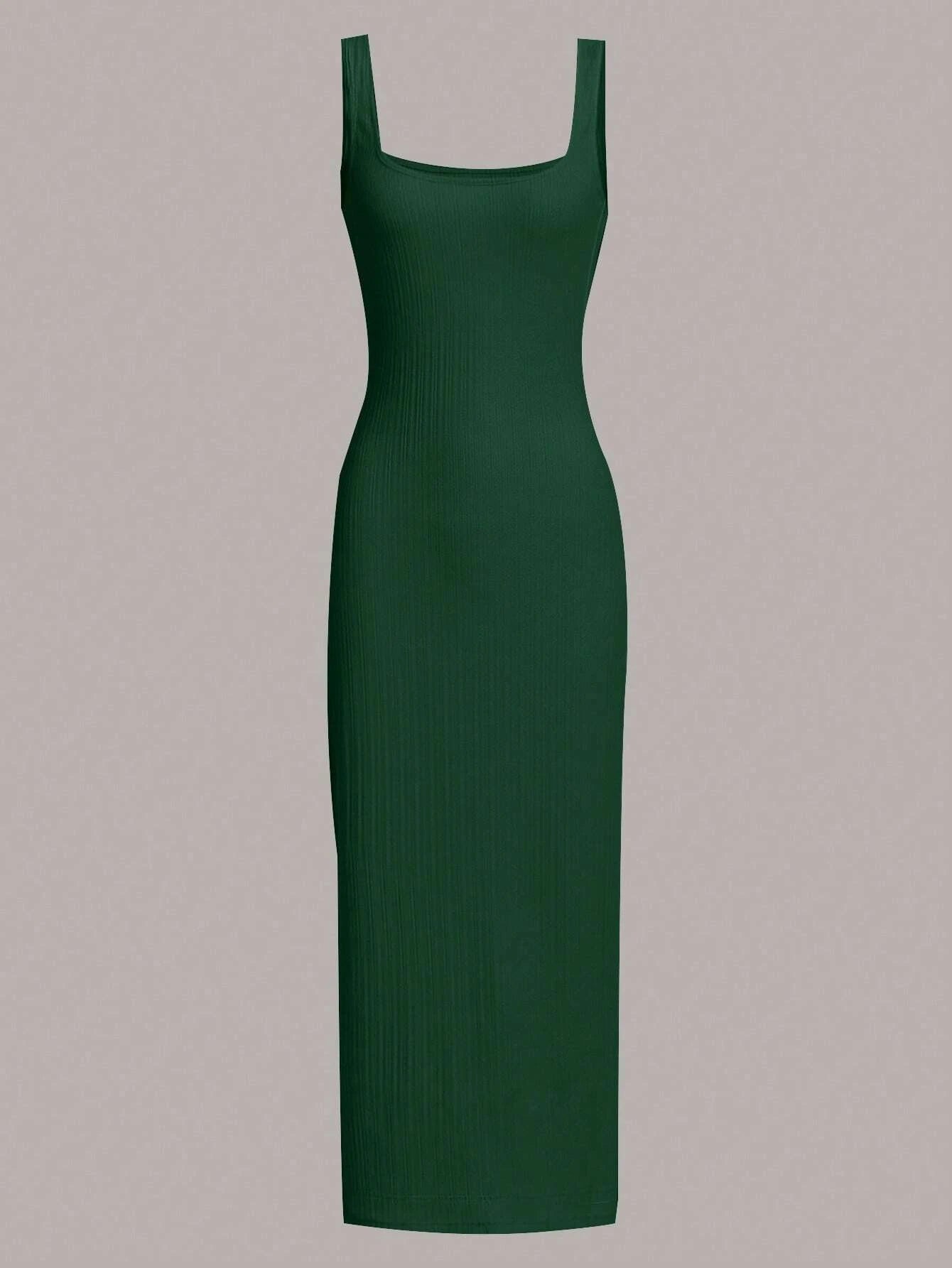 EZwear Solid Tank Dress shein