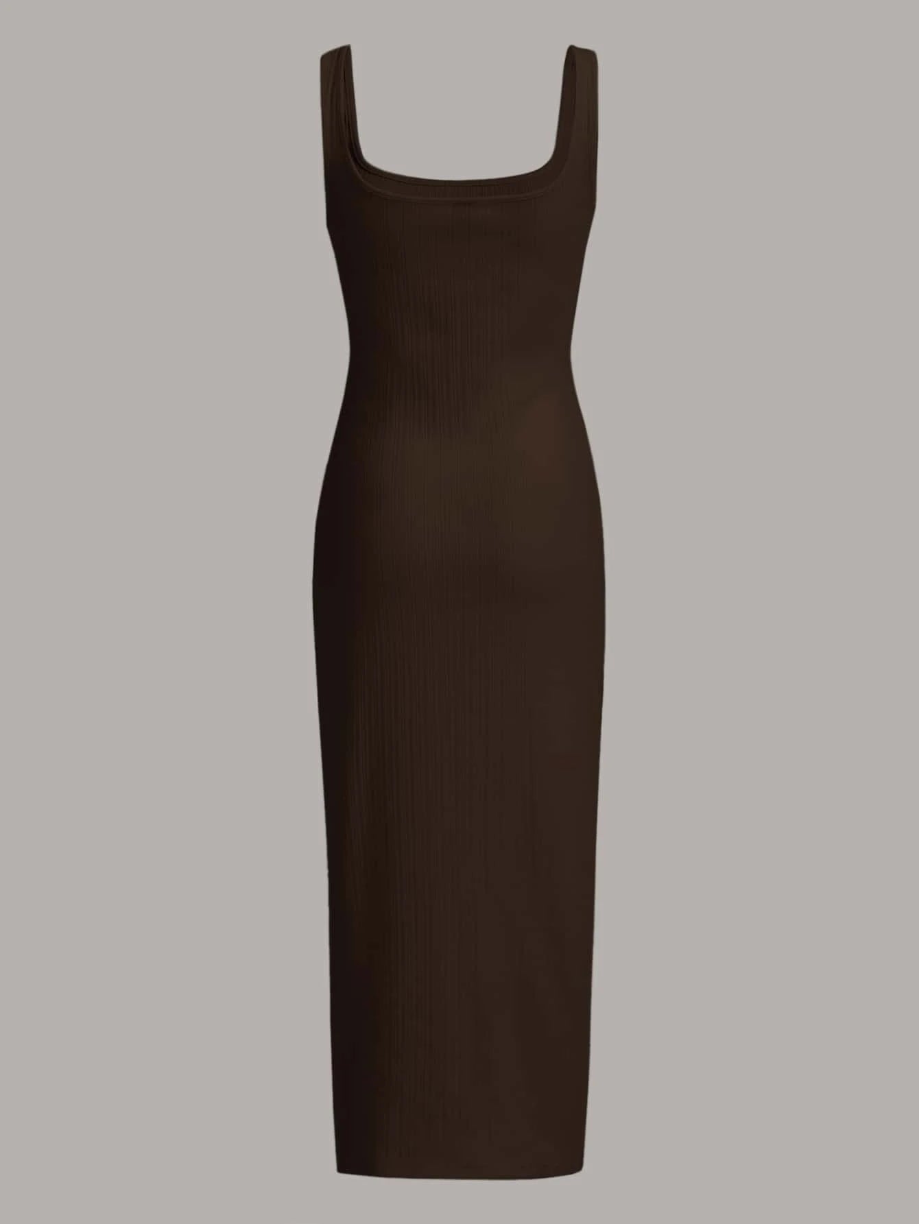 EZwear Solid Tank Dress shein
