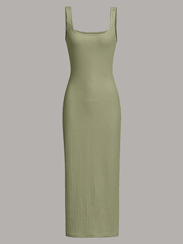 EZwear Solid Tank Dress shein