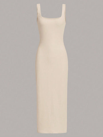 EZwear Solid Tank Dress shein