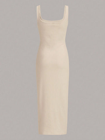 EZwear Solid Tank Dress shein