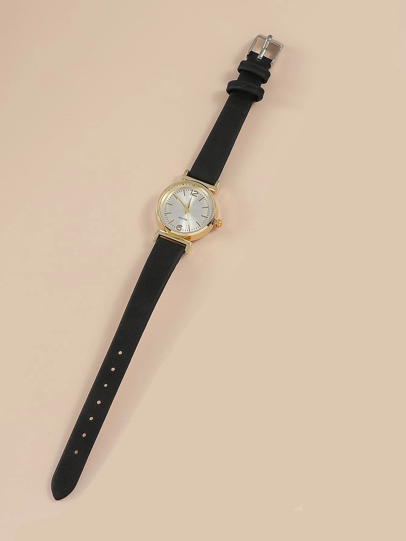 Elegant Round Dial Quartz Watch shein