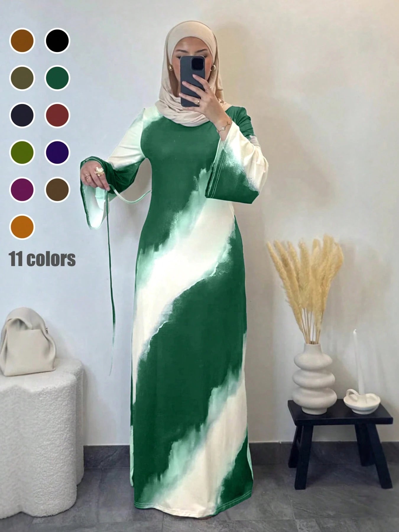 Elegant Arabic Style Mid-Length Dress shein