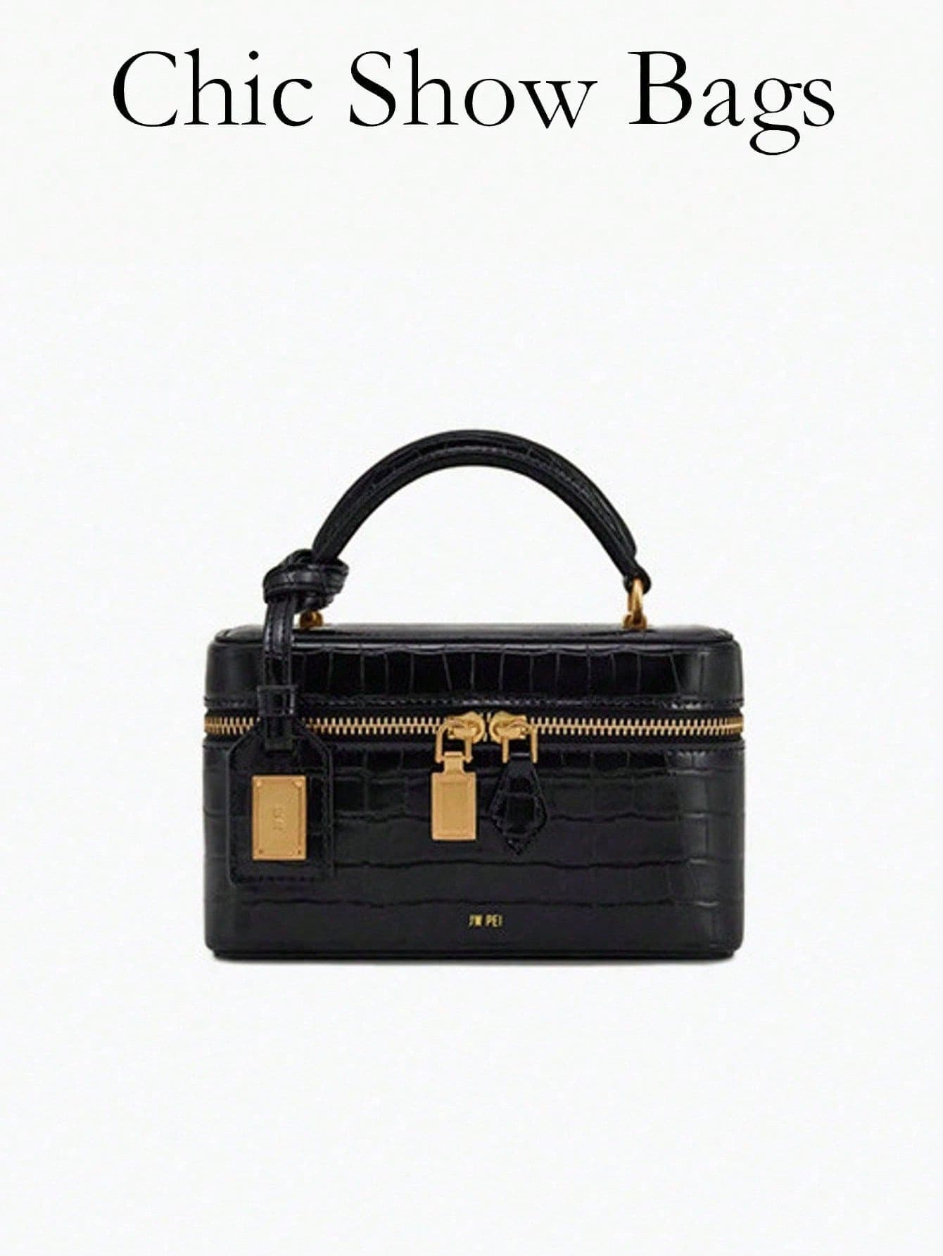 Crocodile Embossed Handbag shein