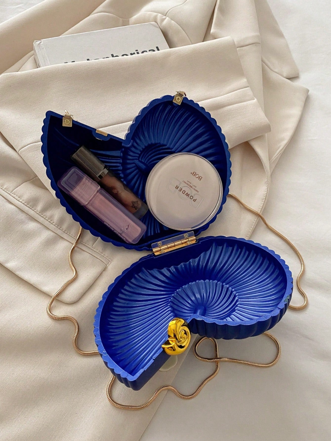 Fashionable Shiny Evening Bag With Chain Strap shein