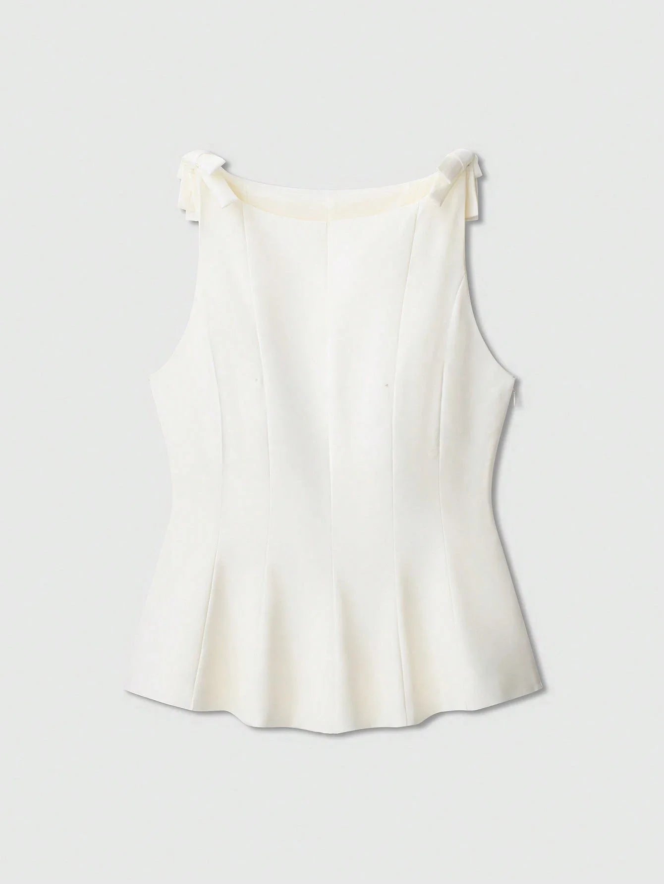 Women's Simple Solid Color Bow Decor Sleeveless Top shein