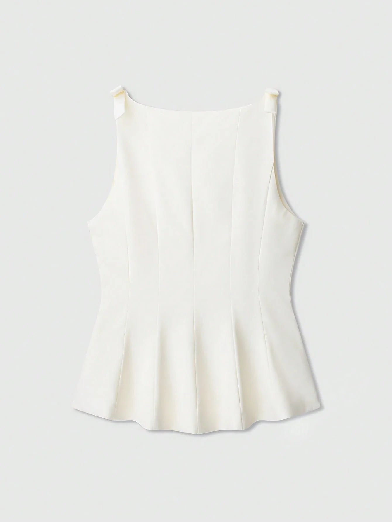 Women's Simple Solid Color Bow Decor Sleeveless Top shein
