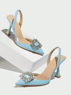 Women's Pointed Toe High Heels With Rhinestone Decoration shein