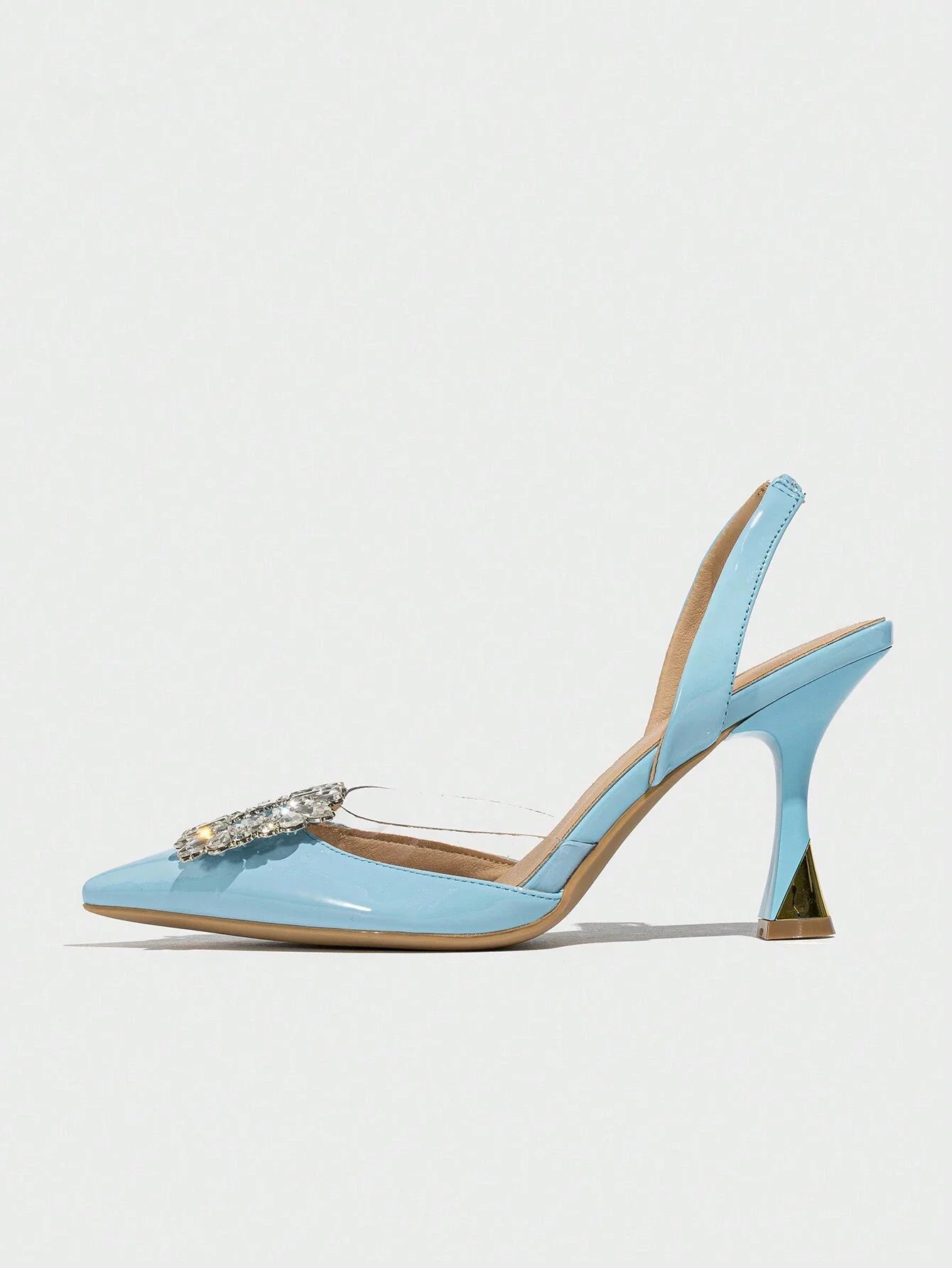 Women's Pointed Toe High Heels With Rhinestone Decoration shein