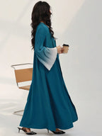 Elegant Women's Long Abaya With Pleated Bell Sleeves shein