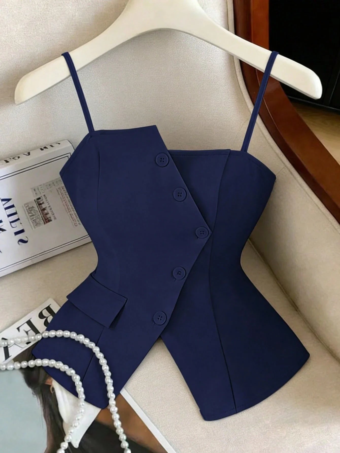 ashionable Versatile Commuting Casual Cinched Waist Camisole shein