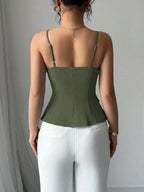 ashionable Versatile Commuting Casual Cinched Waist Camisole shein