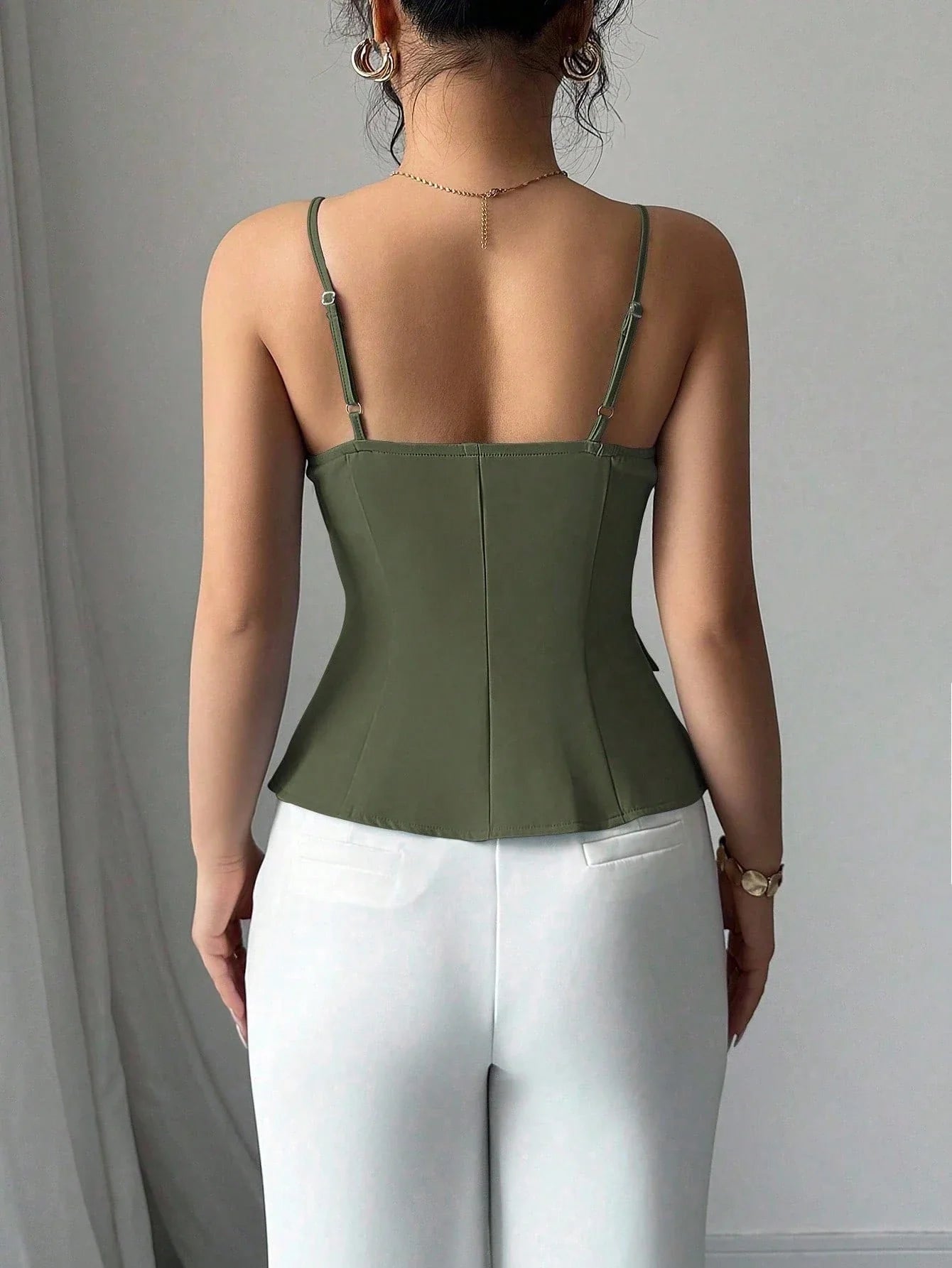 ashionable Versatile Commuting Casual Cinched Waist Camisole shein