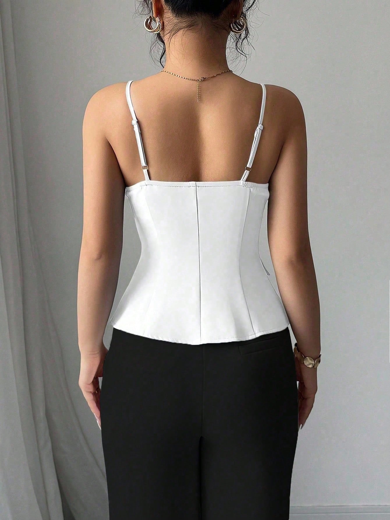 ashionable Versatile Commuting Casual Cinched Waist Camisole shein