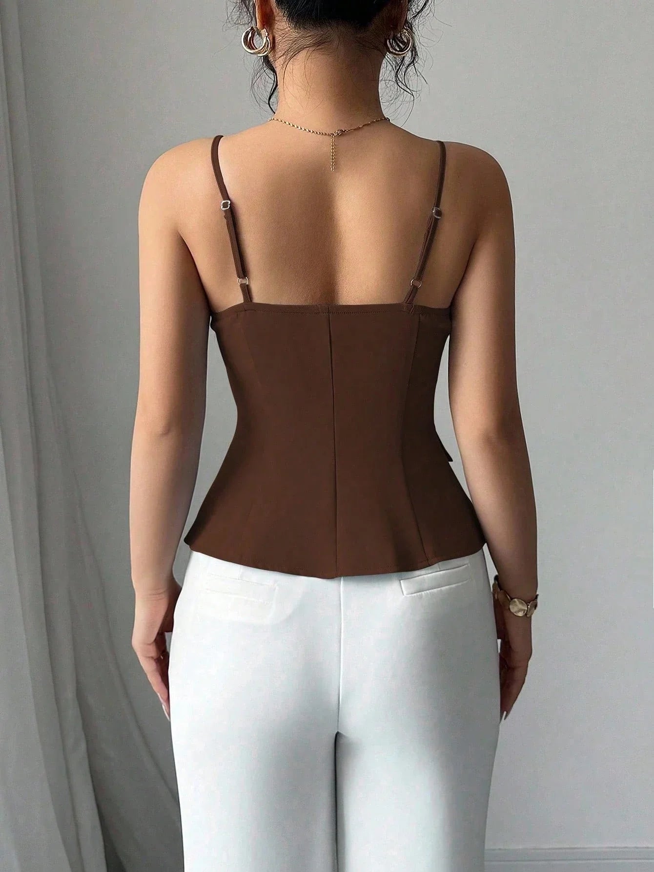 ashionable Versatile Commuting Casual Cinched Waist Camisole shein