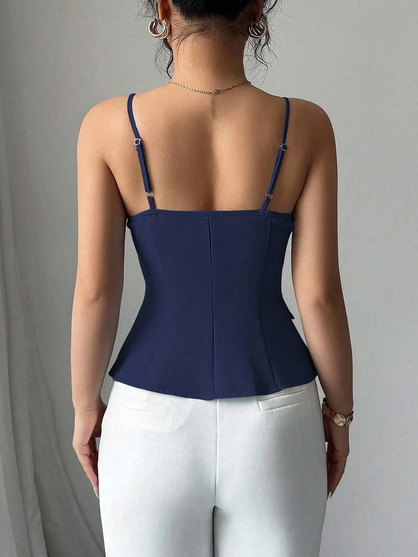 ashionable Versatile Commuting Casual Cinched Waist Camisole shein