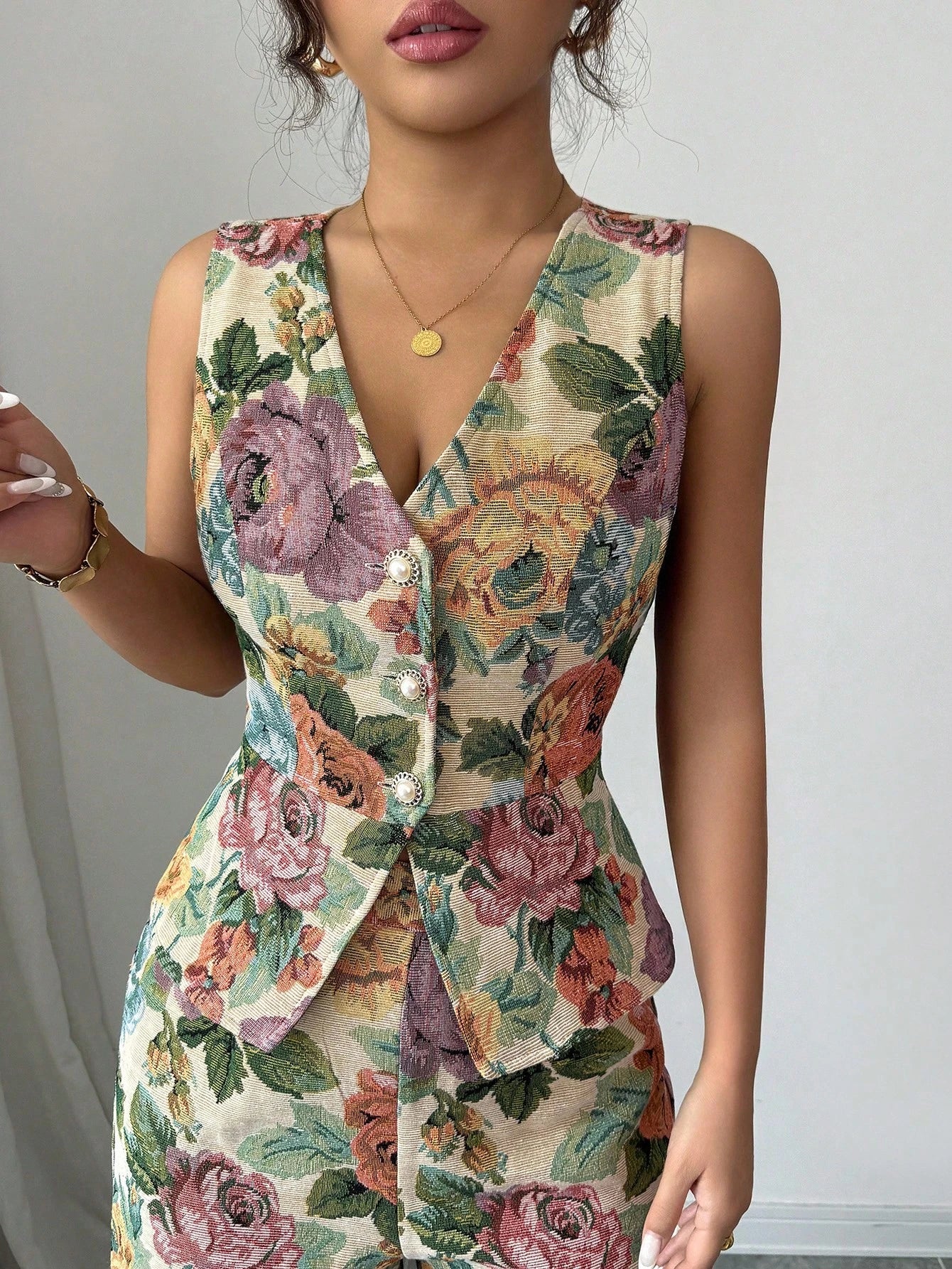 Women Elegant Yellow Floral Outfit