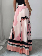 Women's Summer Marble Print Digital Positioning Printed Skirt