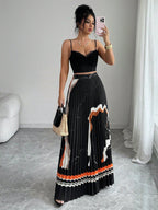 Women's Summer Marble Print Digital Positioning Printed Skirt