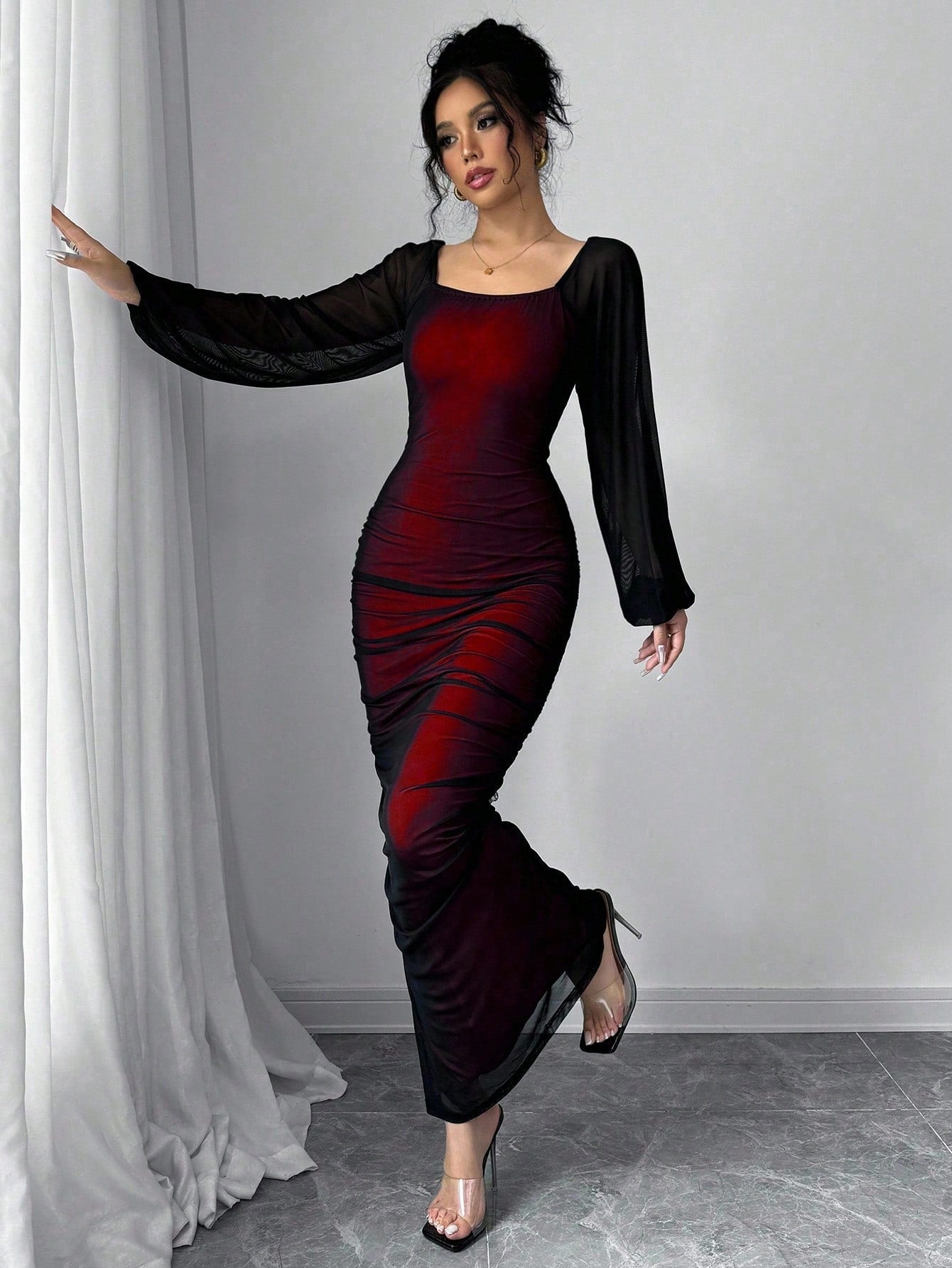 Elenzga Women's Elegant Long Sleeve Dress