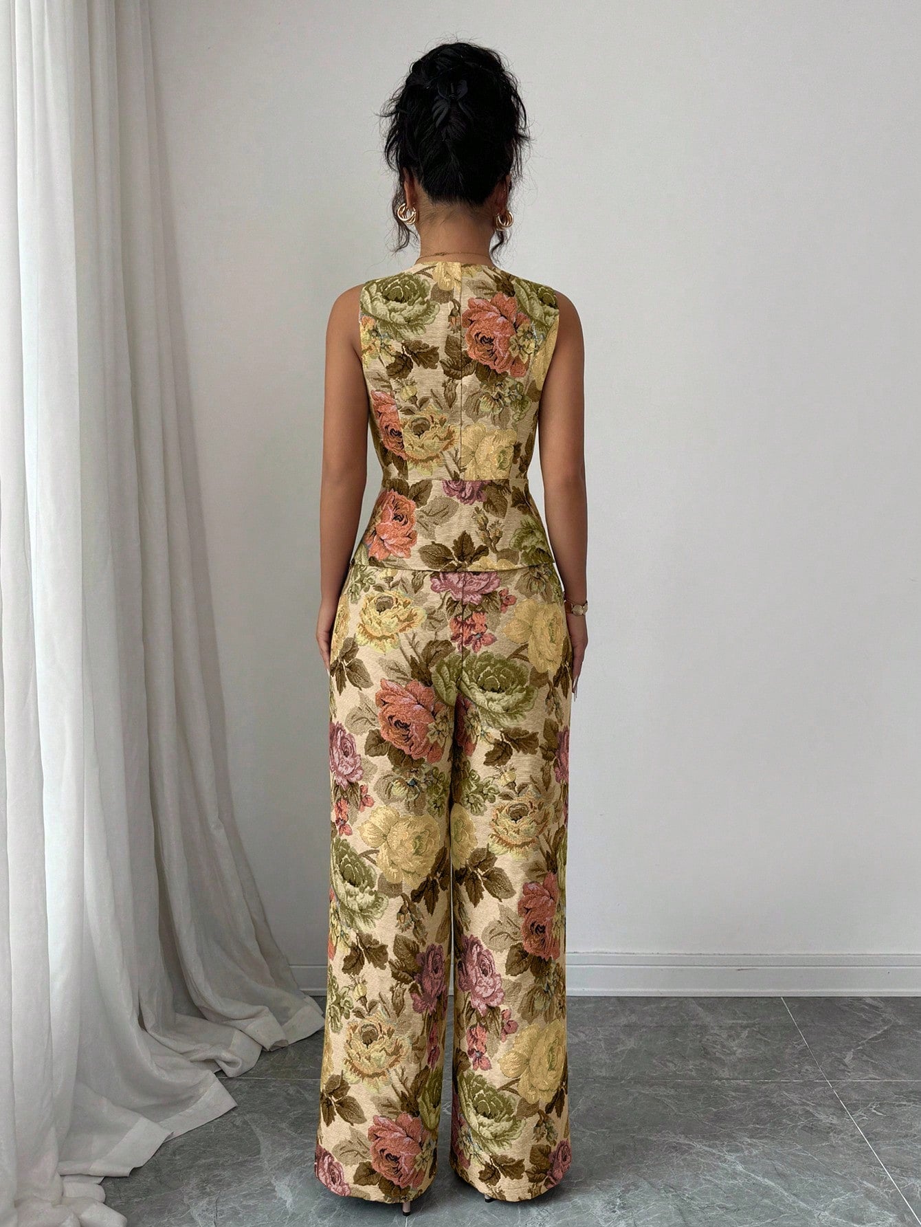 Women Elegant Yellow Floral Outfit