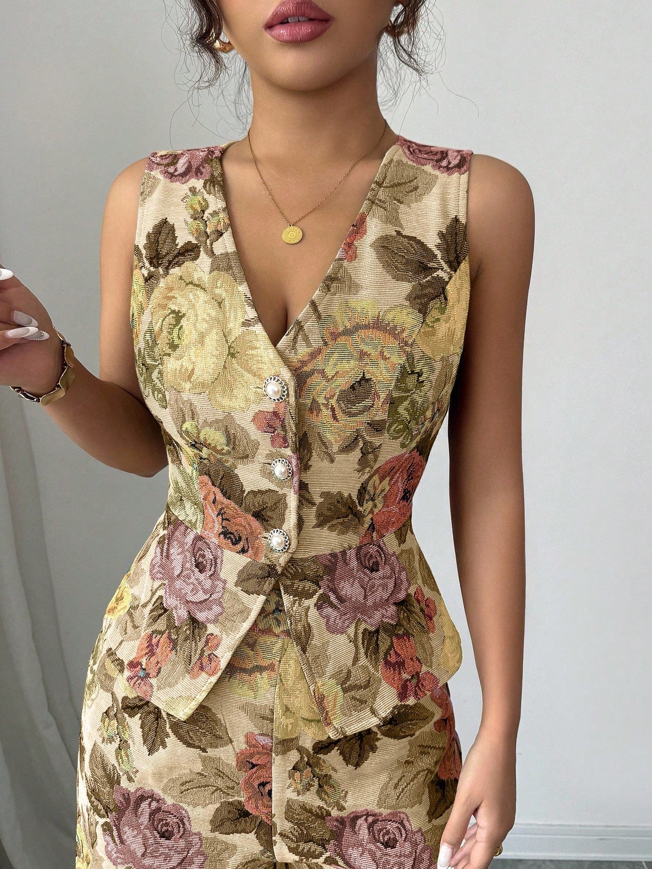 Women Elegant Yellow Floral Outfit