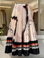 Women's Summer Marble Print Digital Positioning Printed Skirt