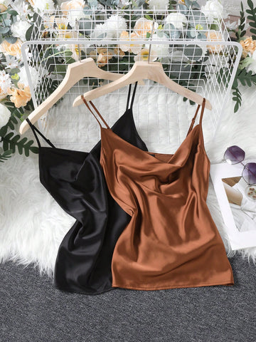 Clasi Women's 2 Piece Draped Collar Camisole