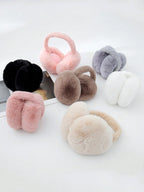 1pc Foldable Fluffy Wool Ear Muffs shein