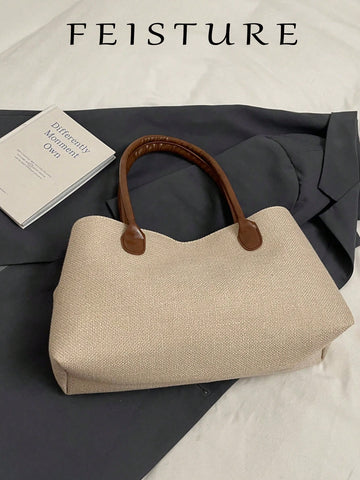 FEISTURE 1pc Spring & Summer Fashion Patchwork Denim Hand Bag