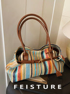 FEISTURE 1pc Spring & Summer Fashion Patchwork Denim Hand Bag shein