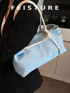 FEISTURE 1pc Spring & Summer Fashion Patchwork Denim Hand Bag shein