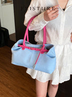 FEISTURE 1pc Spring & Summer Fashion Patchwork Denim Hand Bag shein